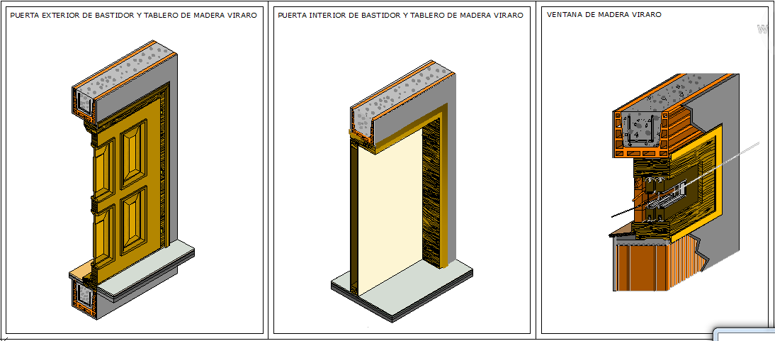 Wooden door window detail