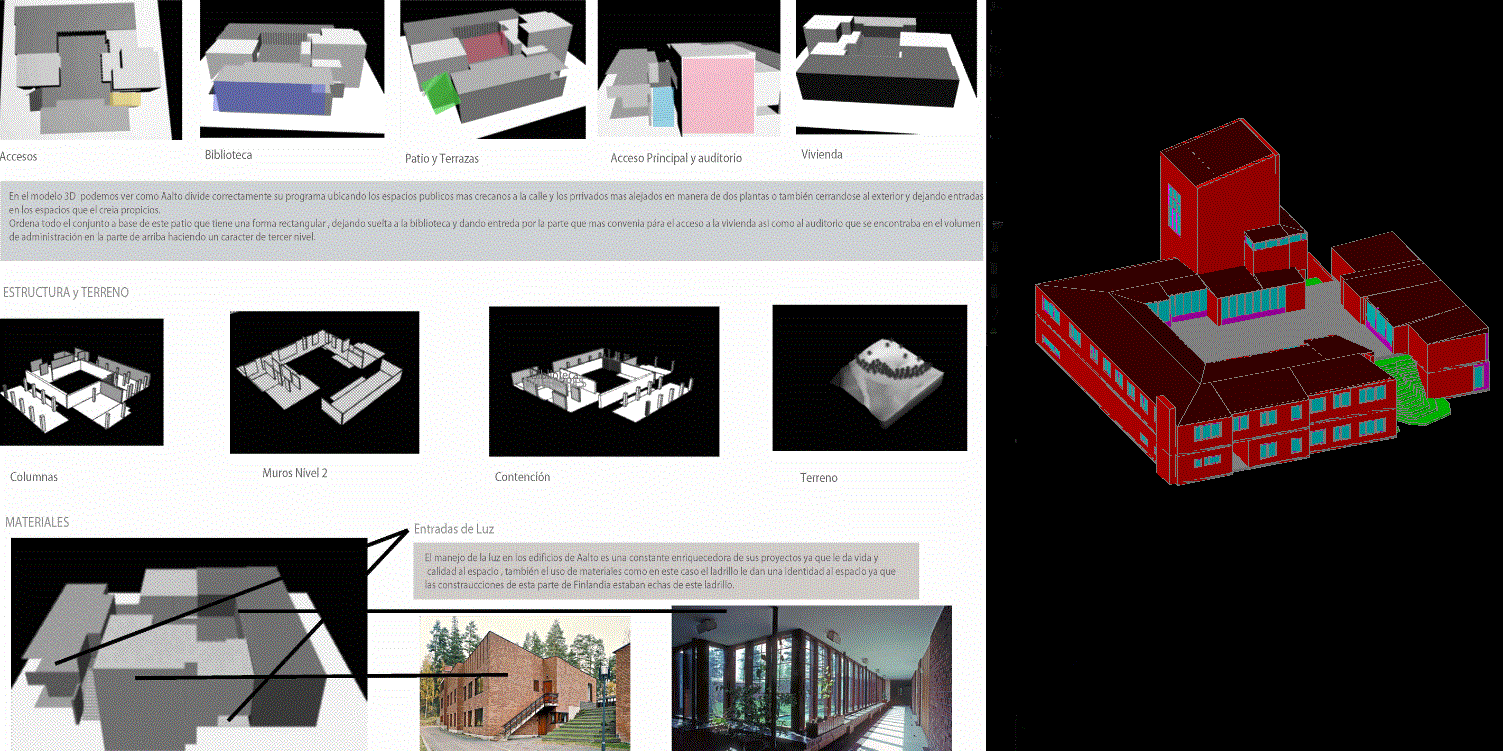 Saynatsalo Town Hall 3D Architectural layout plan DWG CAD Design Views
