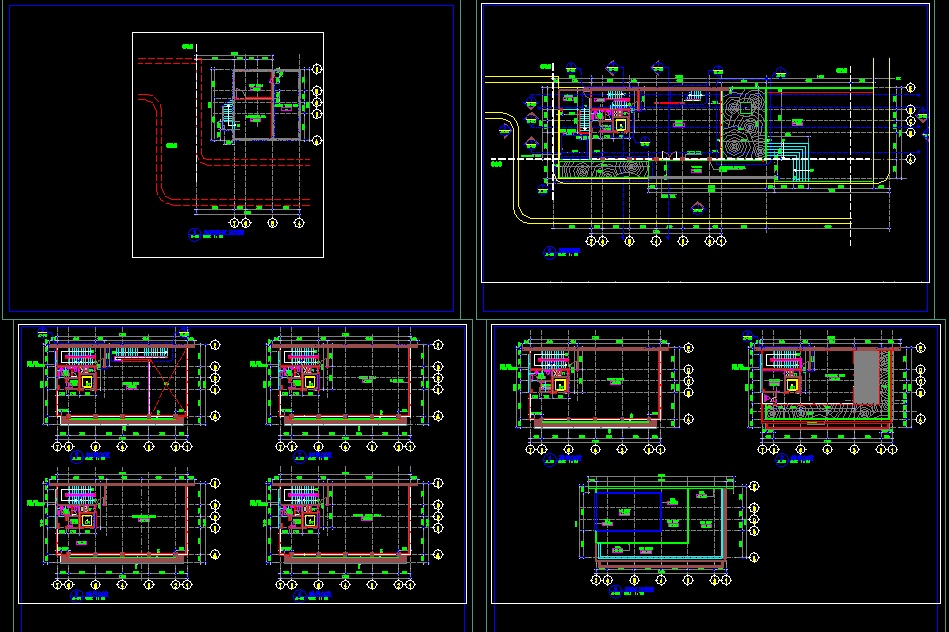 Hotel Site Plan AutoCAD DWG Drawing with Floor and Centerline Layout