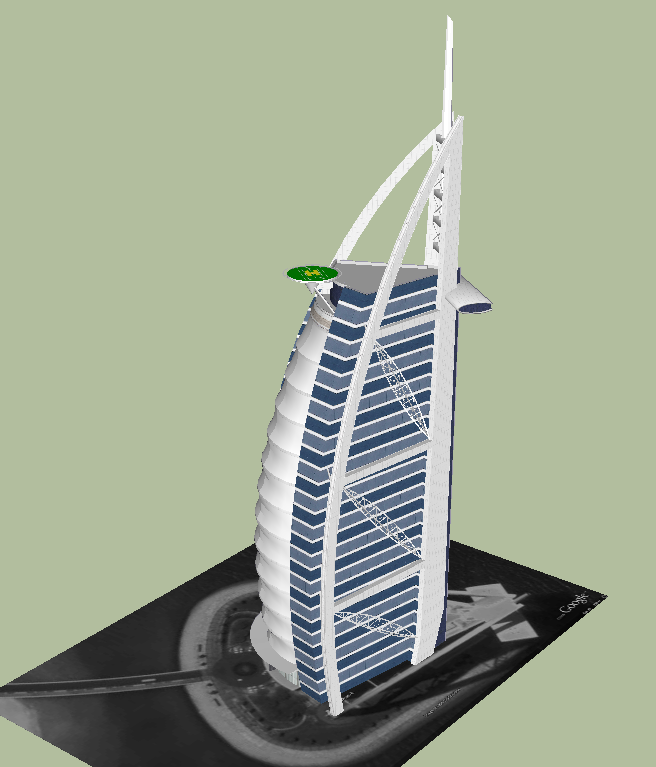 Complete 3D AutoCAD Model of Burj Al Arab Hotel Design in DWG Format