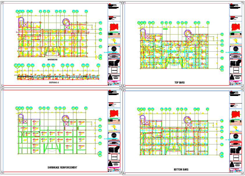 First Floor Slab Zone 2 AutoCAD DWG with Reinforcement and Bar Layout