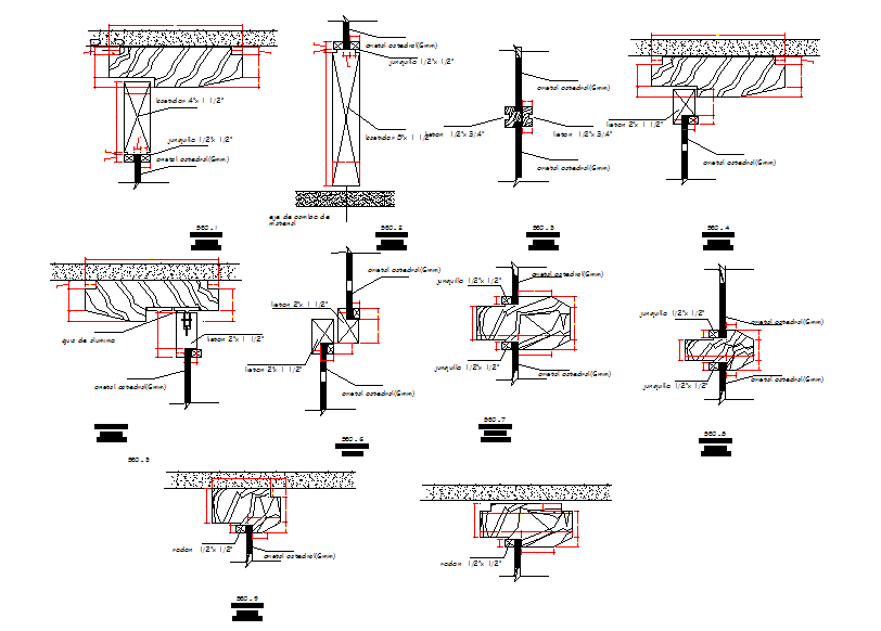 Door Frame Design Drawing with Jamb Sizes and Section Details