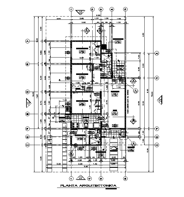7X20 Meter House Working Plan AutoCAD Drawing Download DWG File
