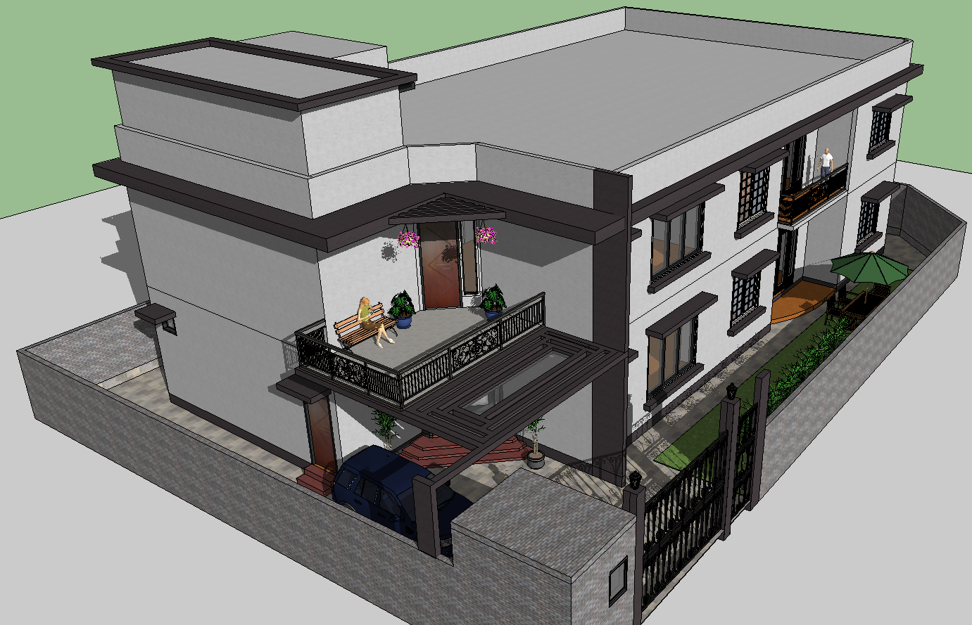 Modern House 3D CAD Drawings and Architectural Layout Design File