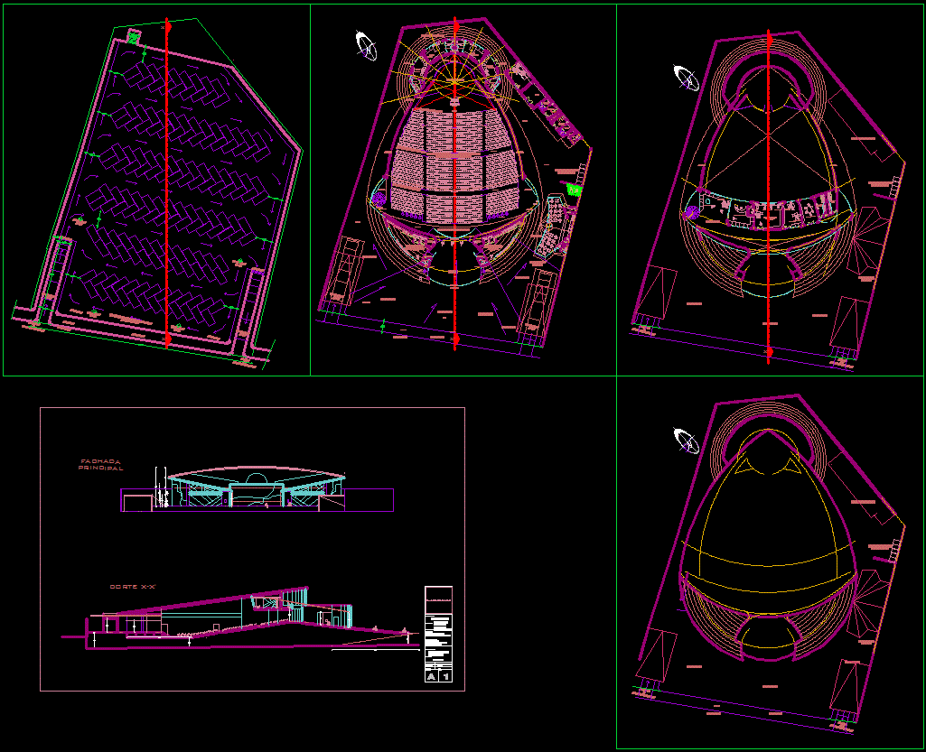 Modern Theater Plan CAD DWG File in DWG Format for Architecture Use