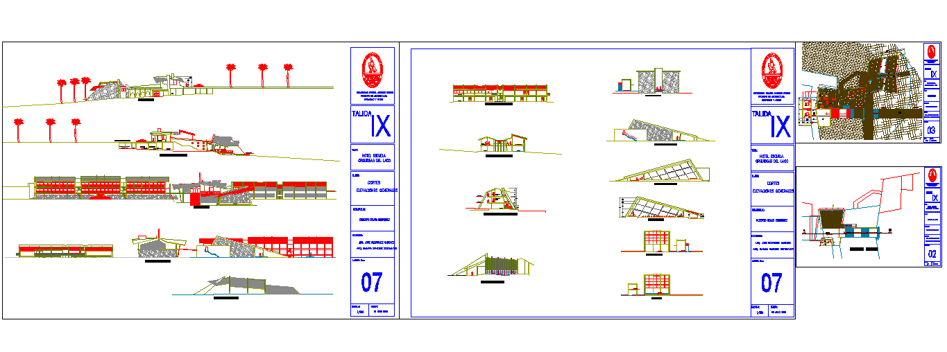 Modern Hotel Project DWG File with Layout Plan and Elevation Design