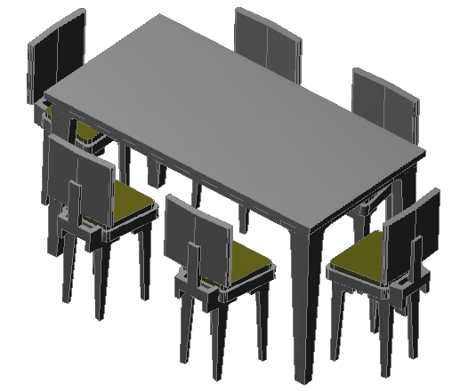 AutoCAD 3D Dining Table DWG File with Full Layout and Furniture Design