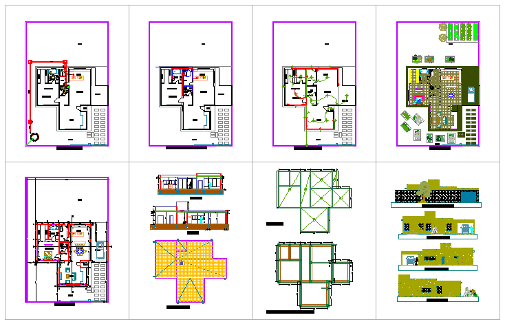 Architectural bunglow design drawing
