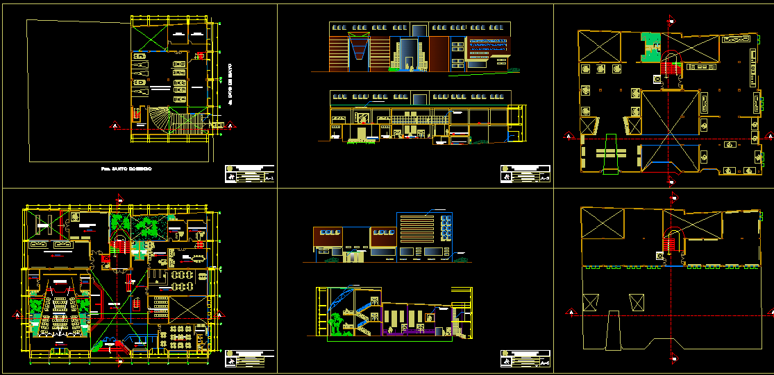 Museum Design AutoCAD Drawing with Plan, Section and Elevation