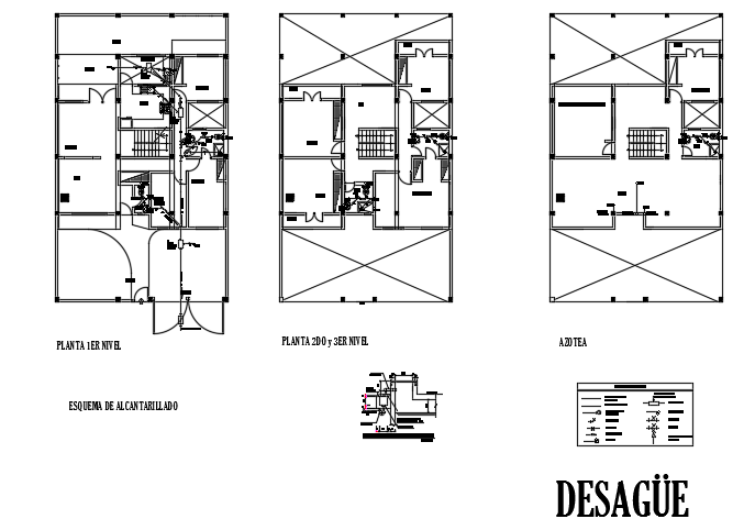 7x10m house building water line layout AutoCAD drawing is given in this file