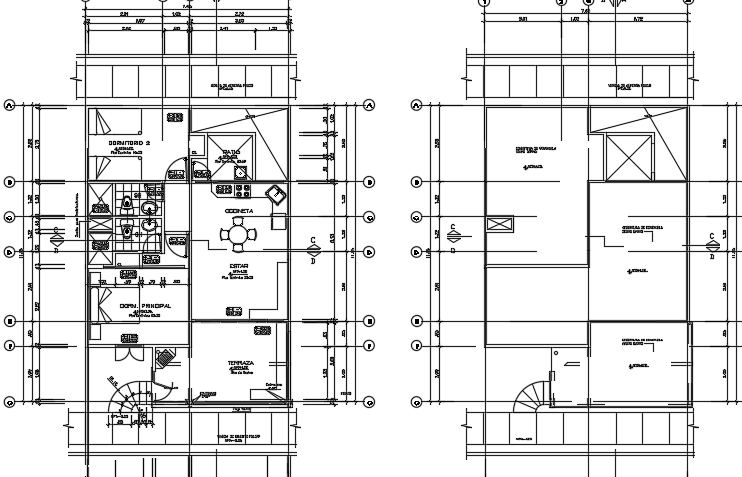 7x12m architecture one story house plan cad drawing is given in this file