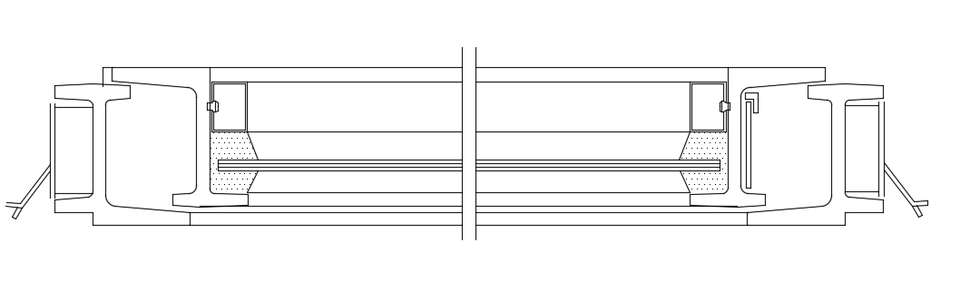 7x12m house building door section view is given