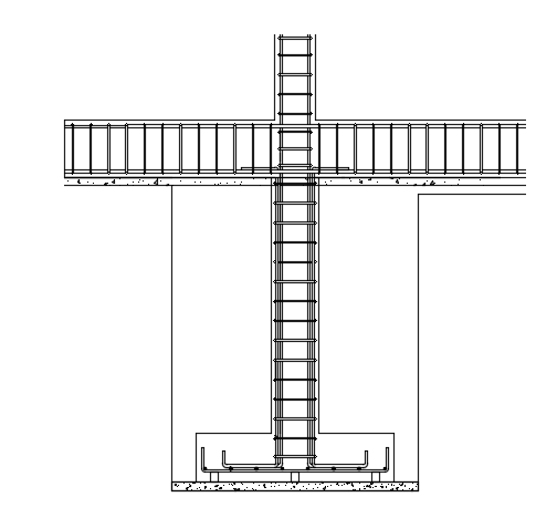 7x12m house building foundation and column connection detail drawing