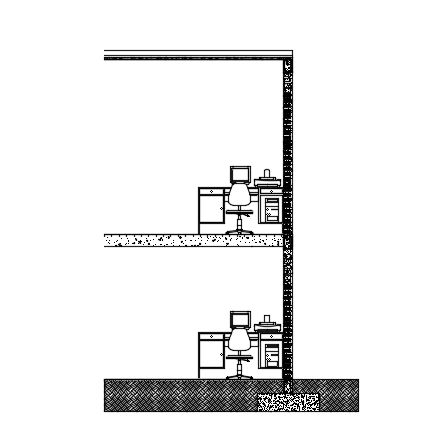 7x12m house building right side wall section view is given in this CAD