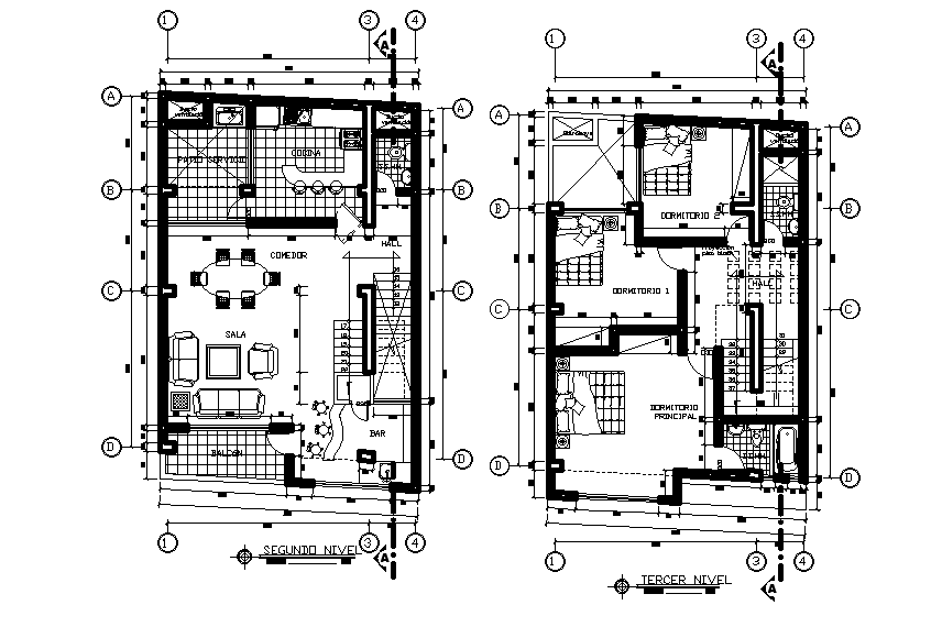 7x12m house plan is given in this Autocad drawing file. Download now.