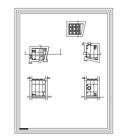 7x13m house building bathroom plan, and elevation drawing