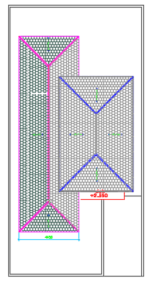 7x13m residential house plan roof layout CAD drawing
