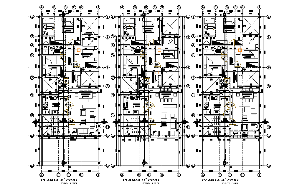 7x20m house plan has been given in this Autocad drawing file. Download now.