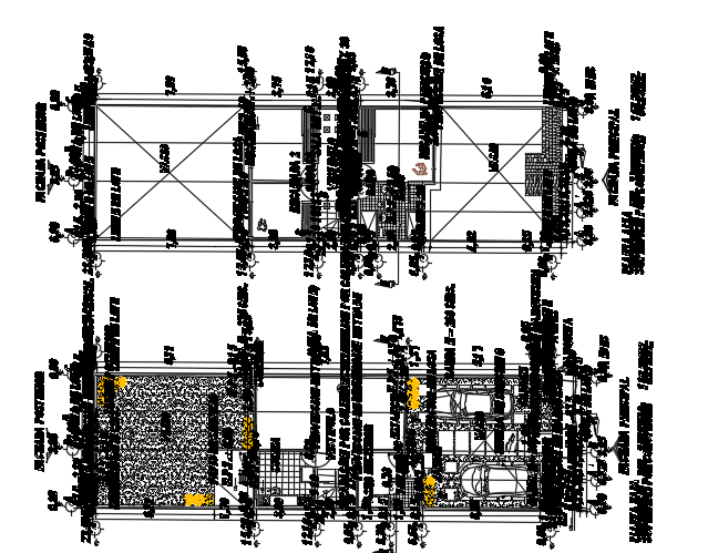 7x23m architecture residential home plan AutoCAD drawing