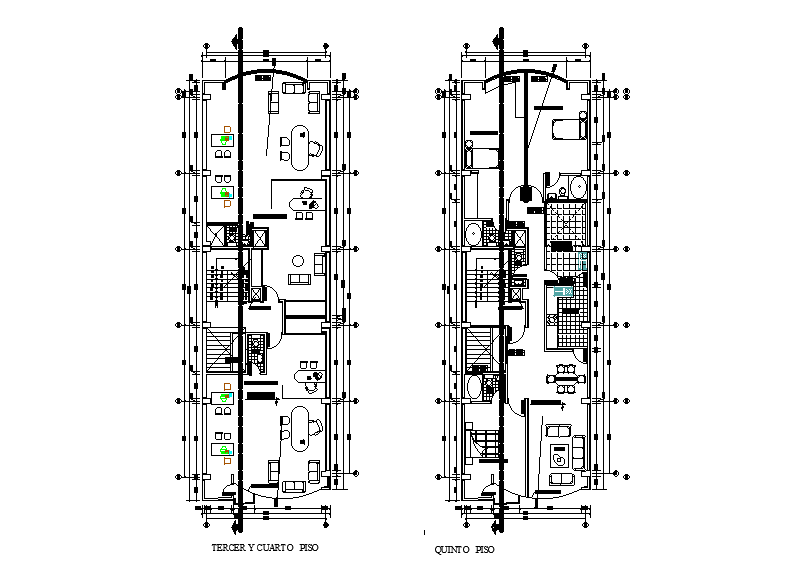 7x24m office plan is given in this Autocad drawing file. Download now.
