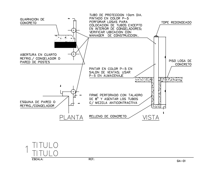 7x4m pump room of projection tube in corner detail is given in this AutoCAD model. Download now.