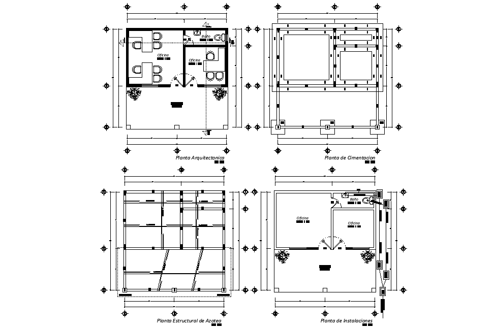 7x7m office plan is given in this Autocad drawing file Download now.