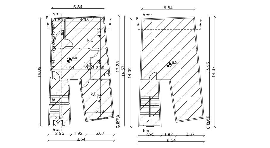 7x9 Meter House Plan Layout CAD Drawing