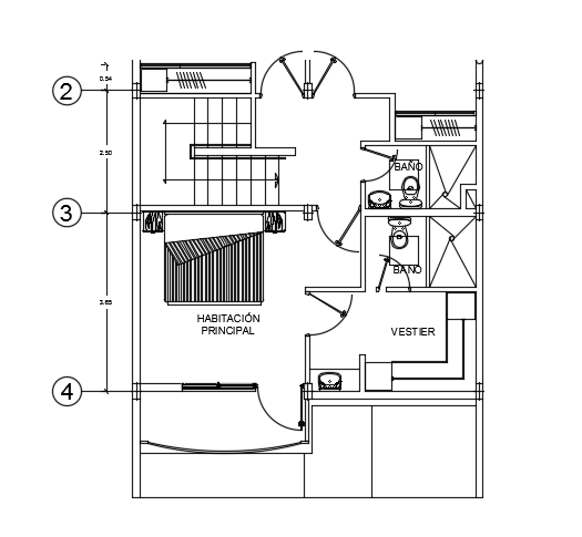 7x9m first floor house plan cad 2d drawing is given in this file