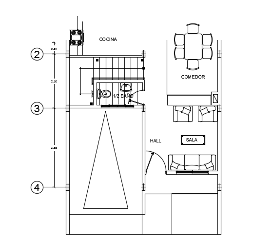 7x9m ground floor house plan cad 2d drawing is given in this file