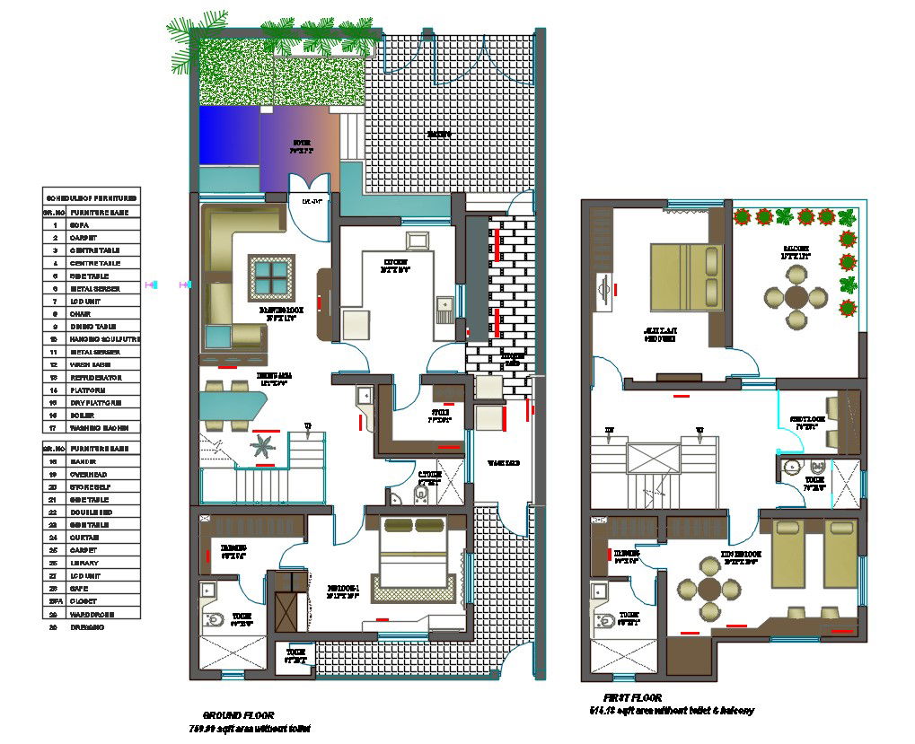 800 SQ FT House Plans 3 Bedroom Design AutoCAD File