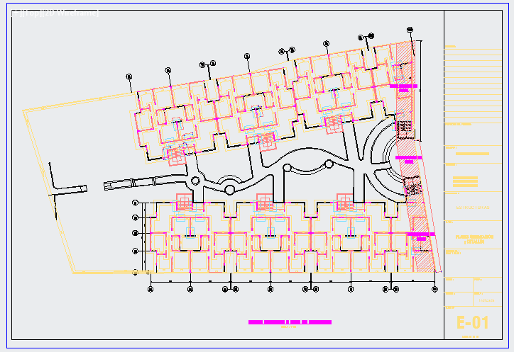 Cement plans and containment wall drawing design of flat