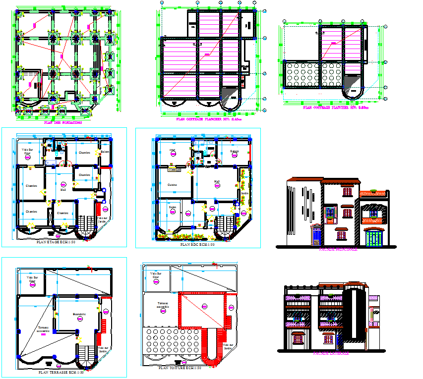 House plan 2D cad drawing is given in this cad file for architects
