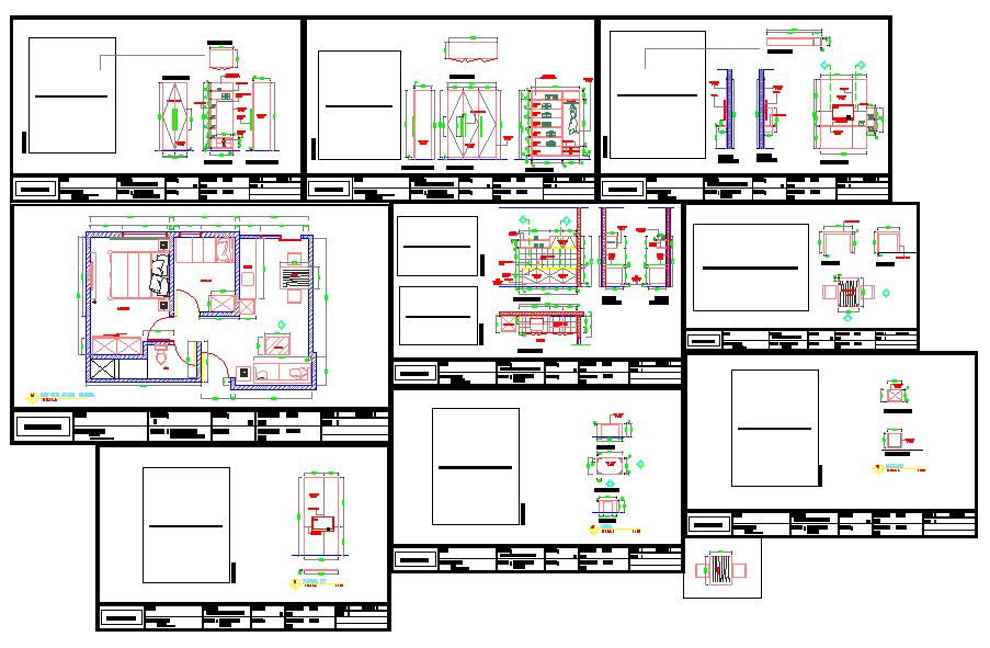 Residential House Detail AutoCAD Drawing with Furniture Layout Plan
