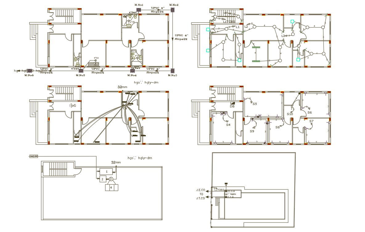 840 Sq Ft House Plumbing And Electrical Layout Plan
