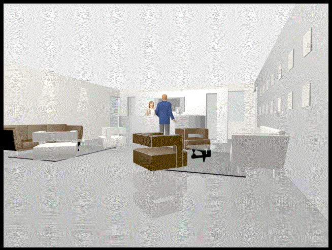3D Luxurious Reception Area AutoCAD DWG with Furniture Layout