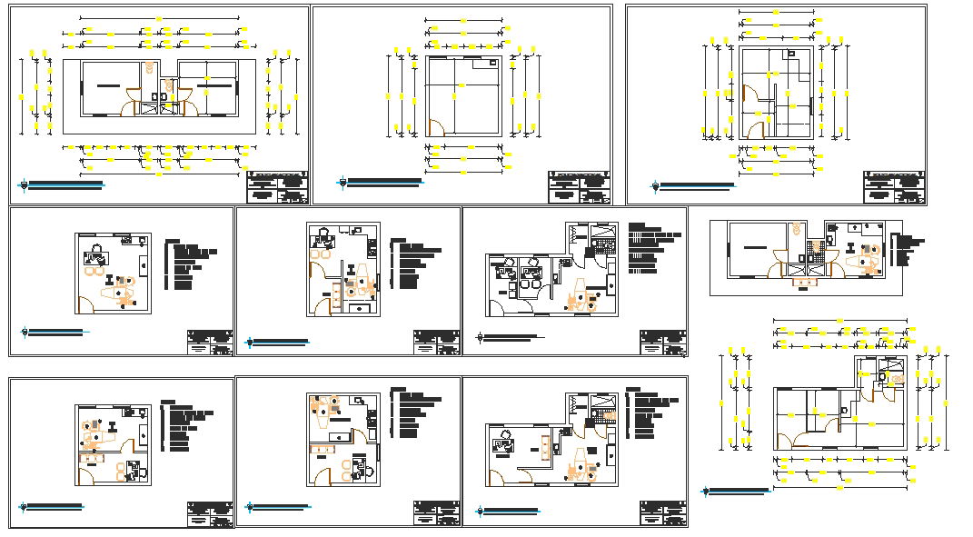 Dental clinic architectural detail plan with measured layout set