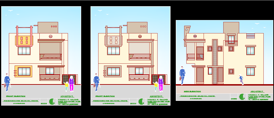 Complete Multi Family House DWG with Plans Elevations and Sections