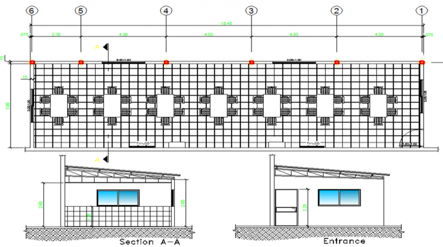 Restaurant CAD File with Detailed Floor Plans Sections and Elevations