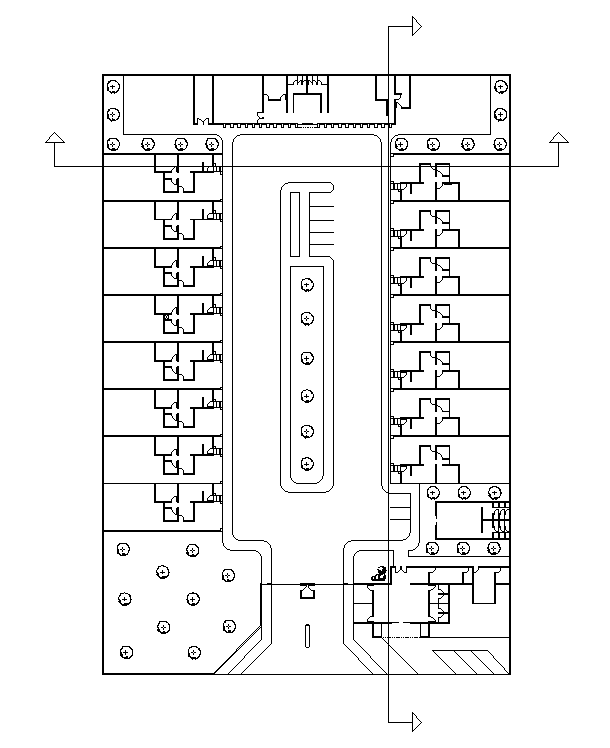 84x125m office plan is given in this AutoCAD drawing model.Download now.
