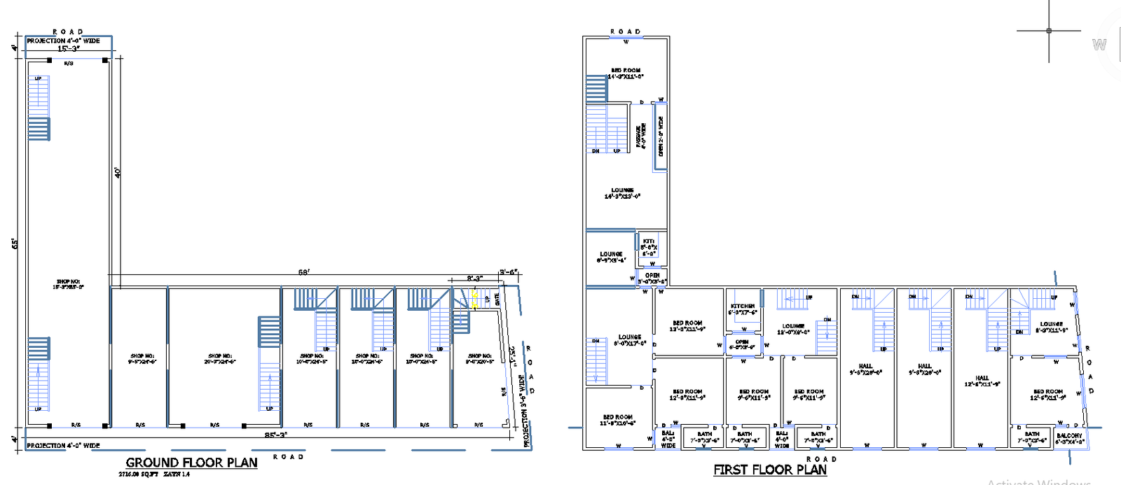 Detailed Residential Commercial Dwg design for Building