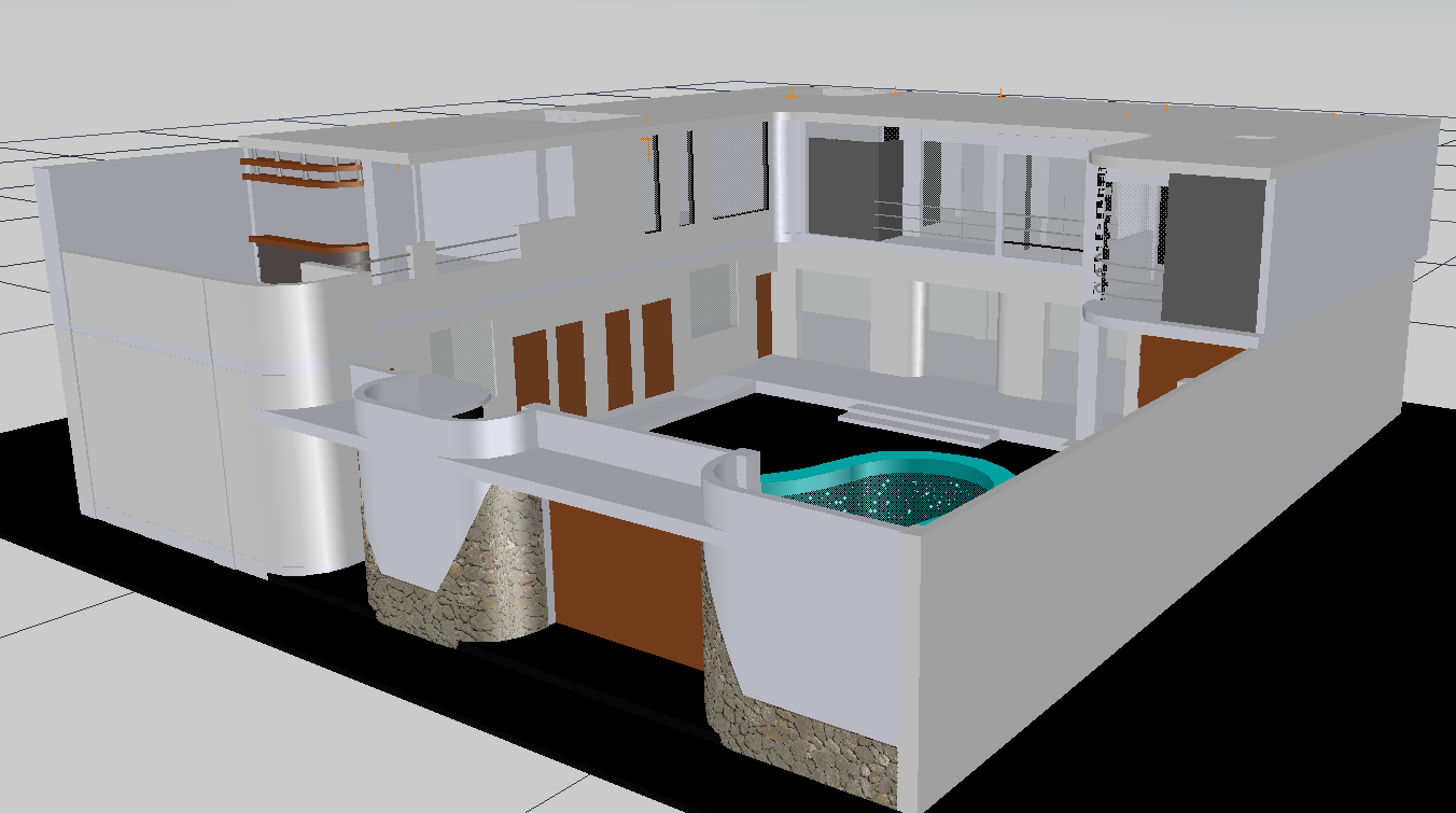 3D Beach House CAD Drawing Download for Architecture Projects