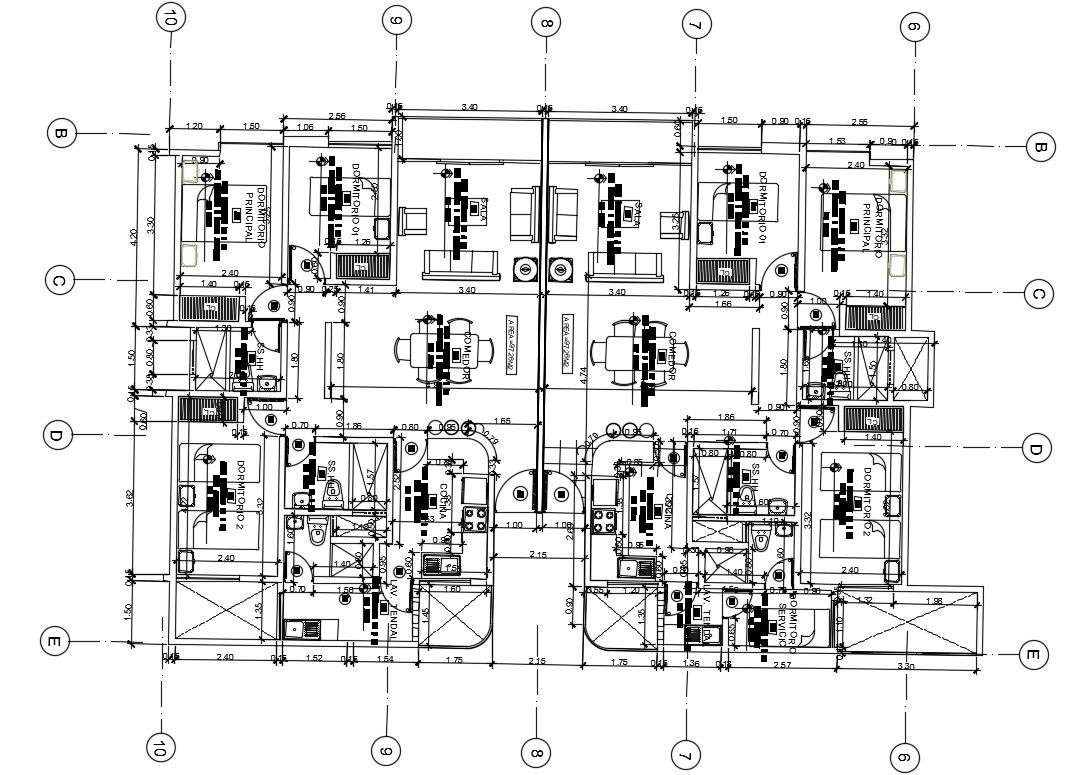 85x35m hotel plan is given in this Autocad drawing file.Download now.