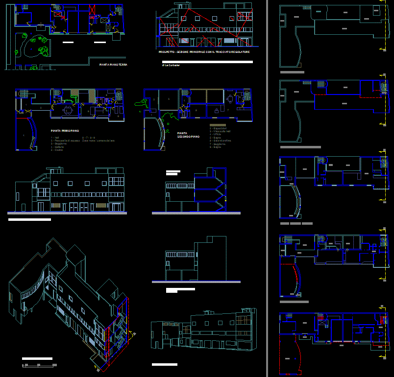 Villa Jeanneret 3D Architectural layout plan in DWG Design CAD File