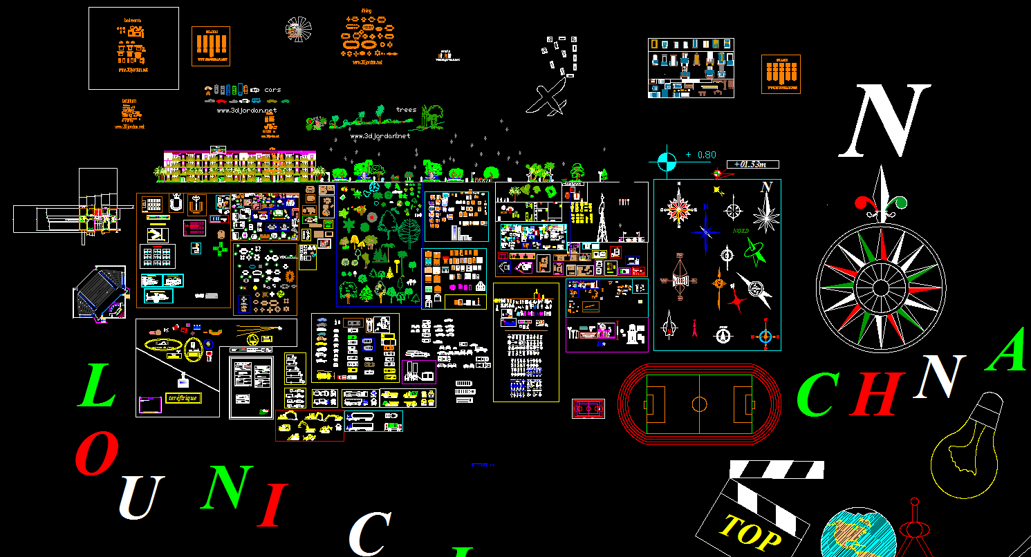 Extensive AutoCAD 2D Block Library for Architectural Drafting