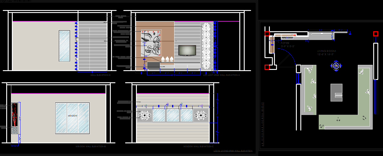 Modern Drawing Room CAD Drawing File for Interior Design Layout