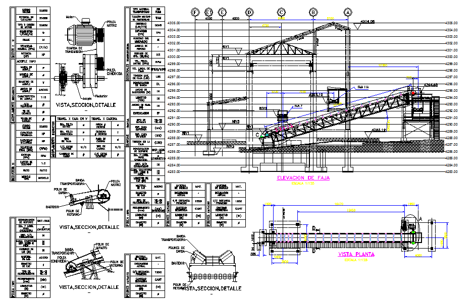 Conveyor Belt DWG File for AutoCAD with Detailed Design and Dimension