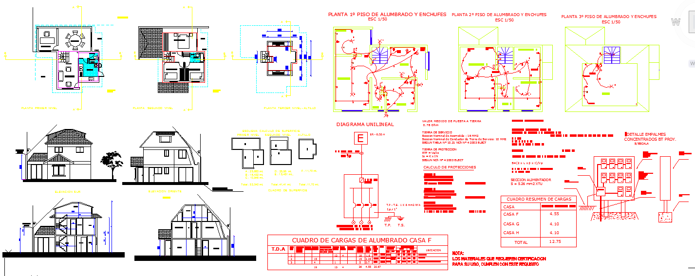 Simple House Design DWG with Floor Plan and Elevation Layout
