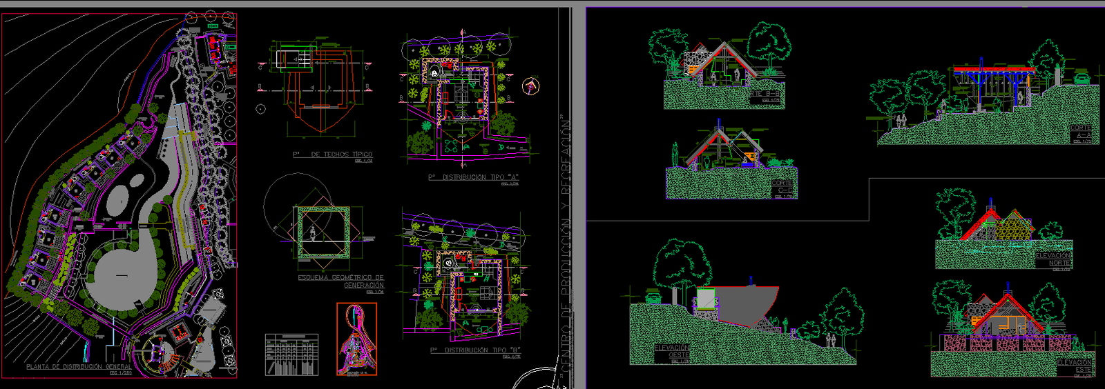 Cottage House Drawings and Architectural Floor Plan Design DWG File
