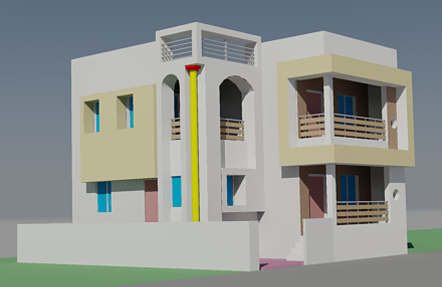 3D Bungalow DWG Design for Modern Residential Architectural Projects