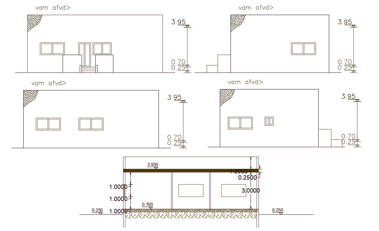 88 Square Meter House Building Design DWG File